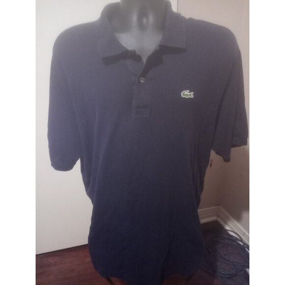 LACOSTE Mens Polo Shirt Size 8 3XL Navy Blue Cotton - Picture 1 of 12